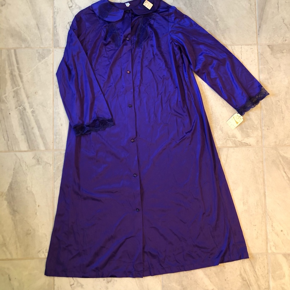 Vintage Nancy King Lingerie Lace Purple Med Gown
